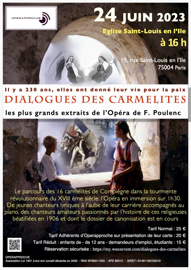Affiche Dialogues des Carmélites - Operapproche 2023